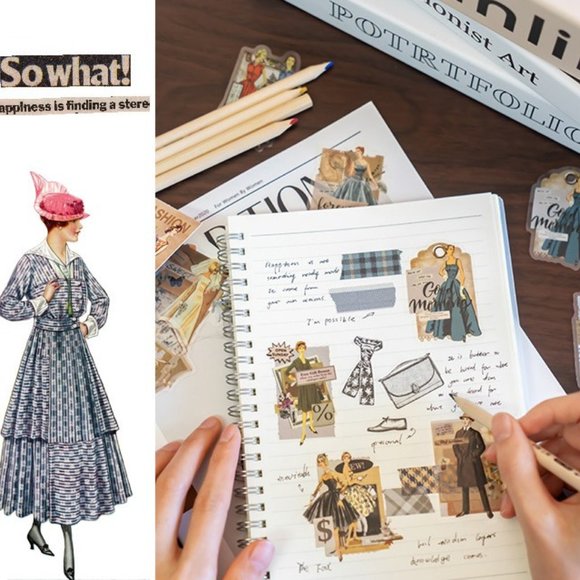 1950 Vintage Fashion Waterproof Sticker Pack - Picture 4 of 12